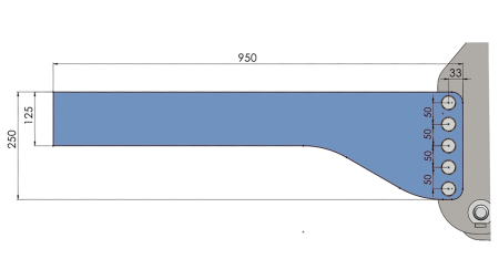CONSOLE DE MONTAGE UNIVERSELLE POUR HYDRAULIQUE AVANT DE TRACTEUR CAT. 2 & CAT. 3 (950 mm)