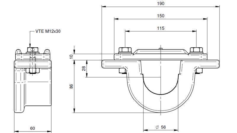 HOLDER TIL TELESCOPISK CYLINDER FI55-A