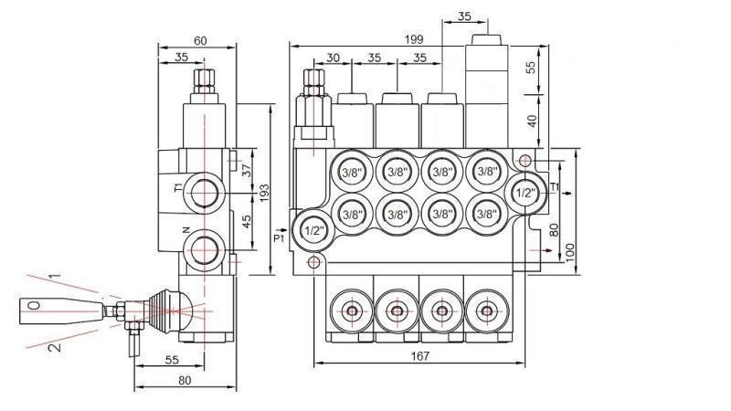 HYDRAULIKVENTIL 4xP40 FLOATING