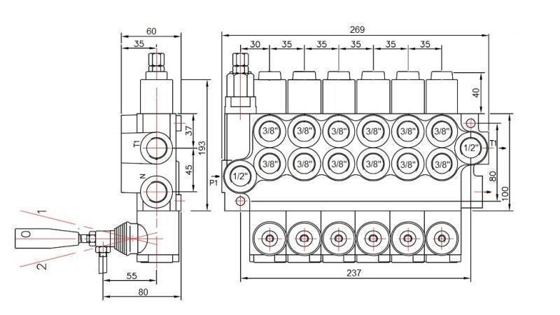 HYDRAULISK VENTIL 6xP40