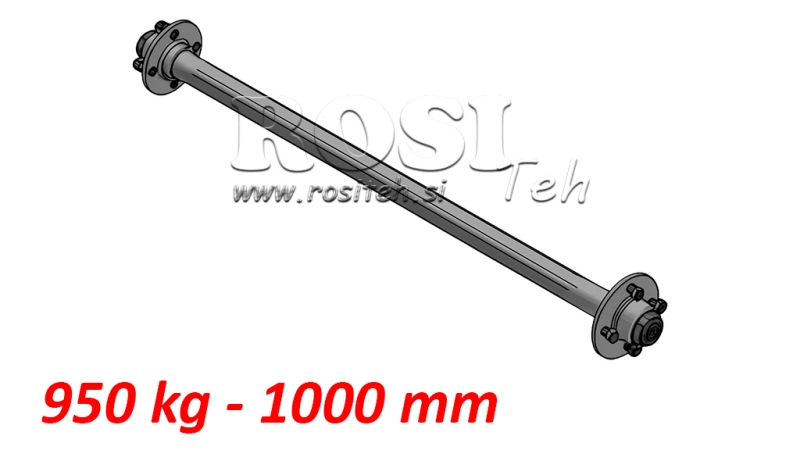 OSOVINA ZA PRIKOLICO 950kg BREZ ZAVOR (1000 mm)