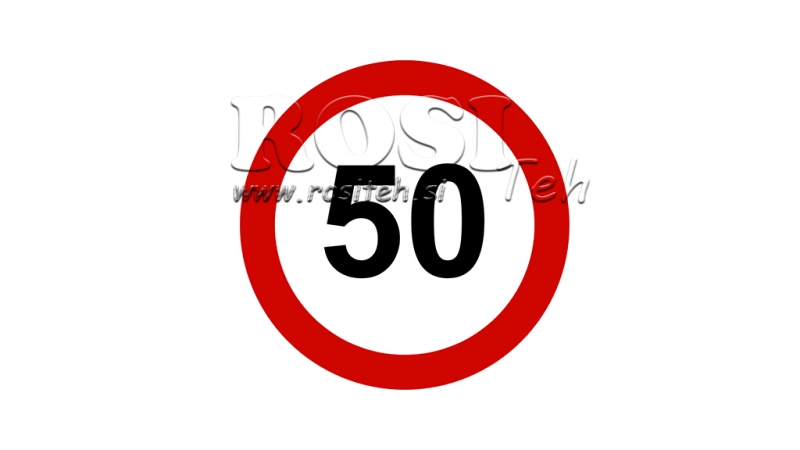 GESCHWINDIGKEITSBESCHRÄNKUNG AUFKLEBER 50 km/h
