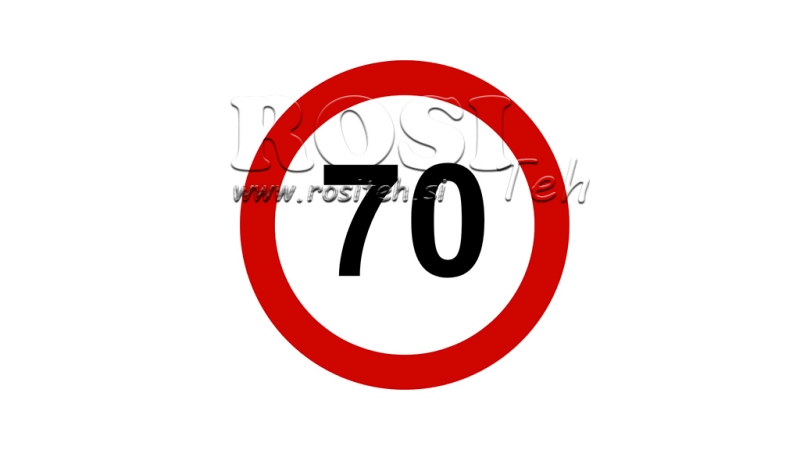 GESCHWINDIGKEITSBESCHRÄNKUNG AUFKLEBER 70 km/h