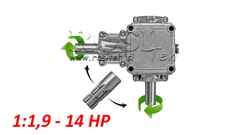WINKELGETRIEBE PTO 1:1,9 (14HP-10kW)