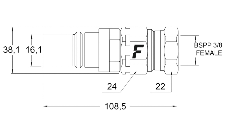 MÄNNLICHE SCHNELLKUPPLUNG FÜR MULTI-FASTER 1/4 MOBILER TEIL