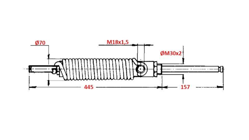 EINWIRKENDER HYDRAULIKZYLINDER FÜR ÖFFNEN DES TANKDECKELS 5''