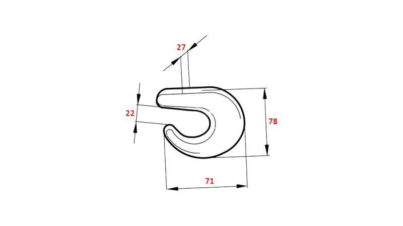CROCHET DE SOUDURE POUR REMORQUE POUR CHARGES PLUS LÉGÈRES