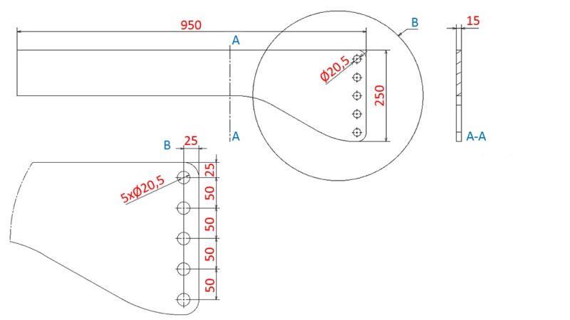 MONTAGE UNIVERSEL (900mm) HYDRAULIQUE AVANT POUR TRACTEUR 1500kg