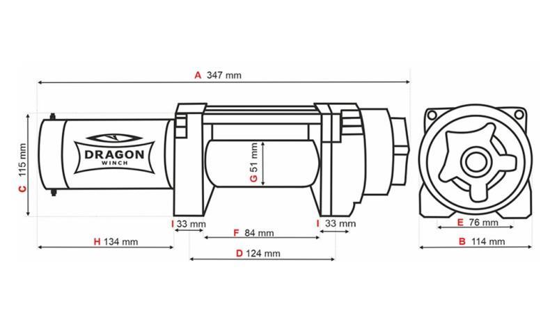 12 V ELEKTRISK VINCH DWH 3500 HD - 1588 kg - SYNTHETISK REP