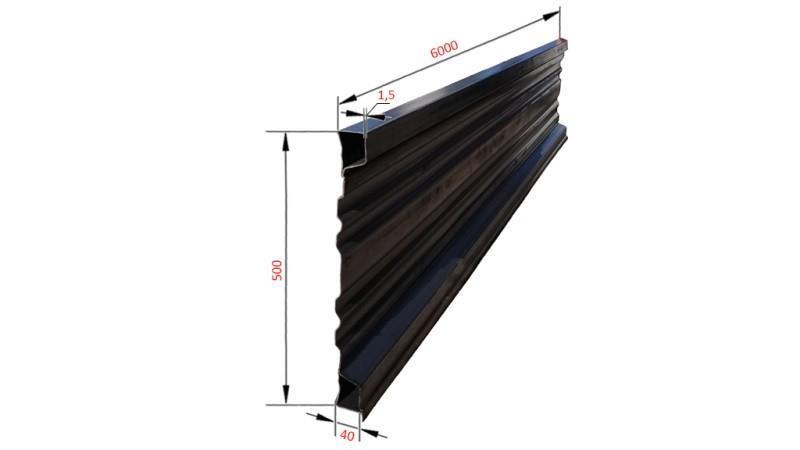 SEITENWAND FÜR KIPPANHÄNGER 6 MET. - HÖHE 500 mm