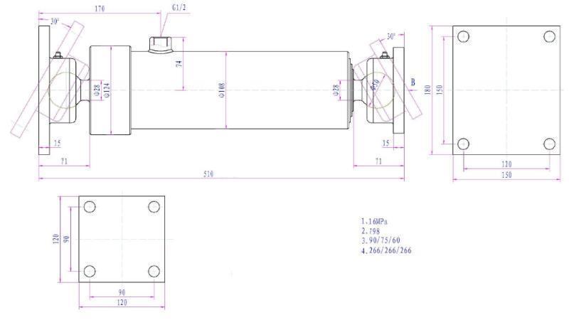 TELESKOPSKI CILINDER 3 STOPNJE  805mm K3B-7T