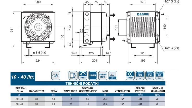 REFROIDISSEUR D'HUILE DC 12V HY01002 10-40 LIT