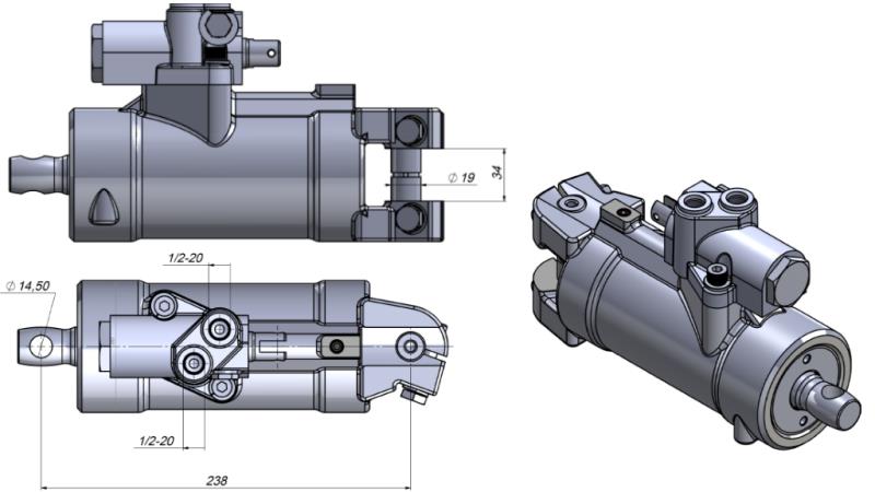 HYDRAULISK STYRINGSCYLINDER MASSEY FERGUSON
