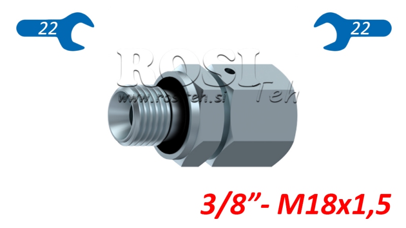 HIDRAVLIČNI DVOVIJAČNIK UVOJNI VIJAČNI SPOJ AOVR ED BSP3/8 - M18x1,5