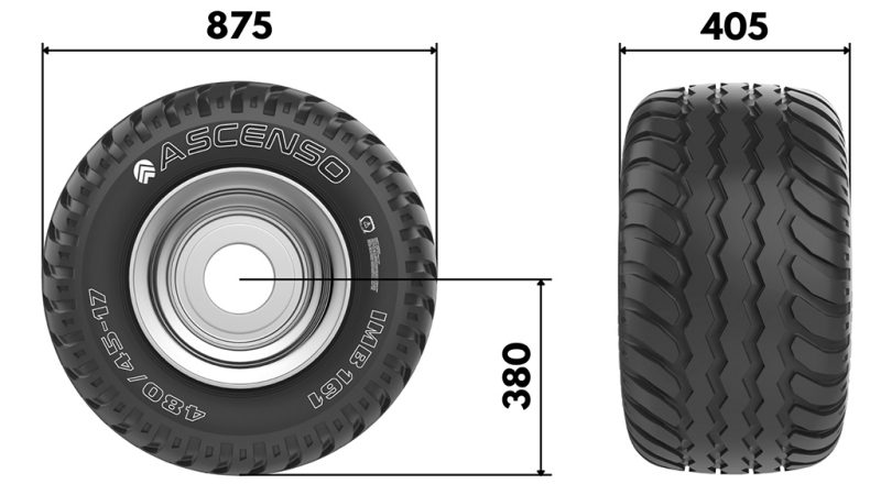 400/60-15,5 PNEVMATIKA AW708 16pl S PLATIŠČEM 13,00X15,5