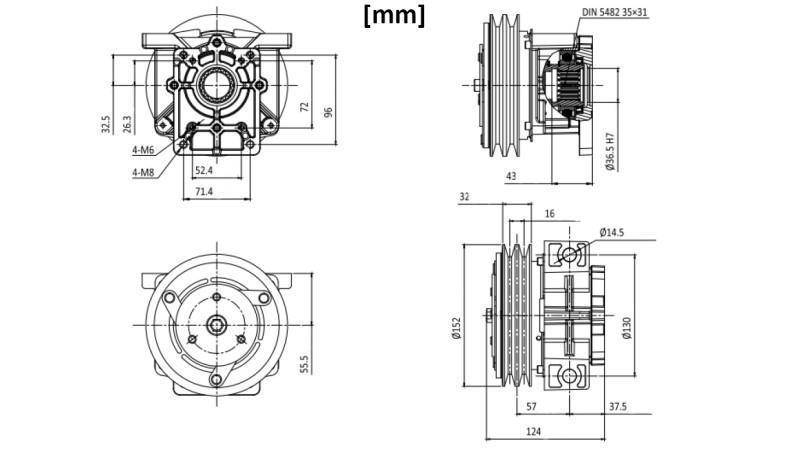 SÄHKÖMagneettikytkin 12V PUMPPU GR.2 mitat