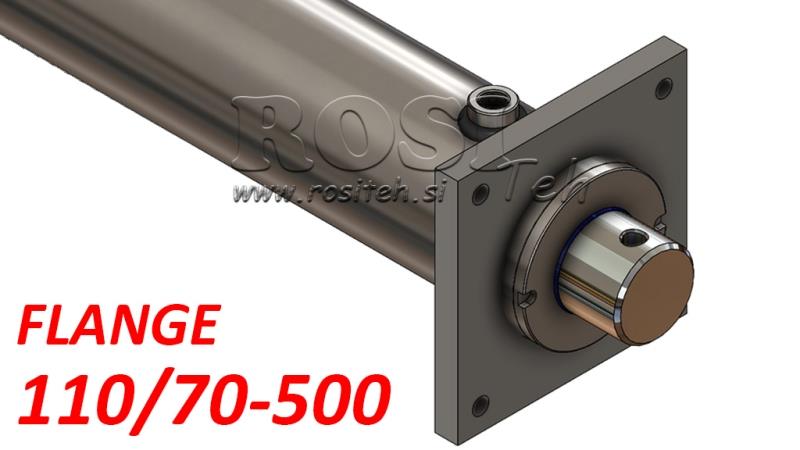CYLINDRE HYDRAULIQUE AVEC PLAQUE DE MONTAGE 110/70-500