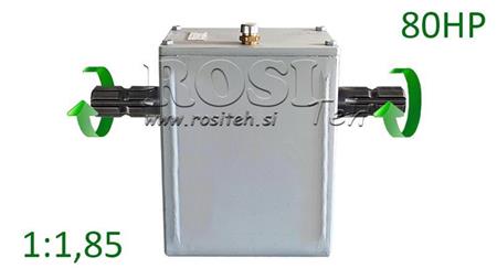 RÉDUCTEUR DE TRACTEUR - 1:1.85 (80HP-60kW) MALE-MALE