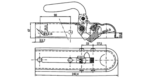 ABNEHMER FÜR AUTOANHÄNGER QUADRAT 50