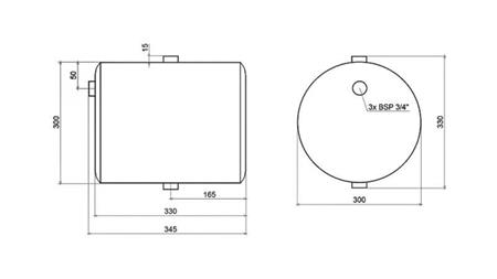 METAL RESERVOIR 20 LITER RUNDT DIAMETER 300mm - HØJDE 340mm