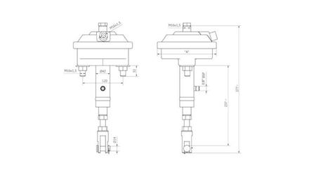 Dimensioner BREMSCYLINDER HYDRAULISK OG PNEUMATISK TROMLE