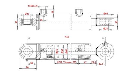 HYDRAULISK STYRNINGSCYLINDER ZETOR 7245