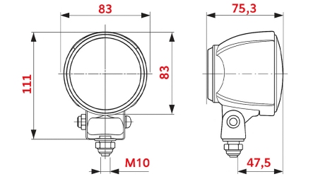 TRAKTOR ARBEITSLEUCHTE RUND H3 HELLA HALOGEN