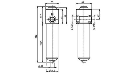 FILTRE DE PRESSION HYDRAULIQUE IKRON 1/2 - 10u - 45LIT - 250bar