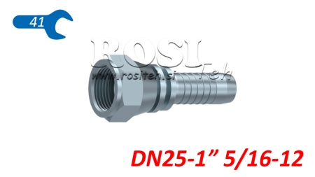 HYDRAULISCHER ANSCHLUSS DKJ JIC74° WEIBLICH DN25-1 5/16-12