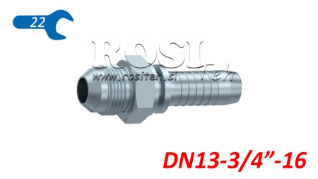 HYDRAULISCHER ANSCHLUSS AGJ JIC74° MÄNNLICH DN13-3/4-16