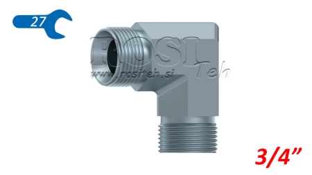 HIDRAVLIČNI KOLENO 90°  BSP KRATKO MOŠKI-MOŠKI 3/4