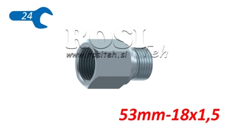 HYDRAULIKADAPTER MÄNNLICH-WEIBLICH 18 x 1,5 - VERLÄNGERT