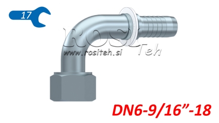 ANSCHLÜSSE DKORFS WIBLICH KNIE 90°DN6-9/16-18