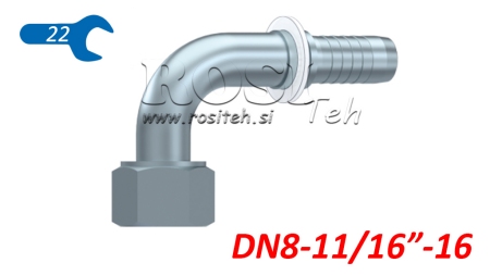 ANSCHLÜSSE DKORFS WIBLICH KNIE 90°DN8-11/16-16