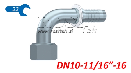 ANSCHLÜSSE DKORFS WIBLICH KNIE 90°DN10-11/16-16