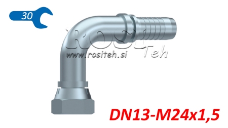 HIDRAVLIČNI PRIKLJUČEK BSP ŽENSKI KOLENO 90° DN13-M24x1,5