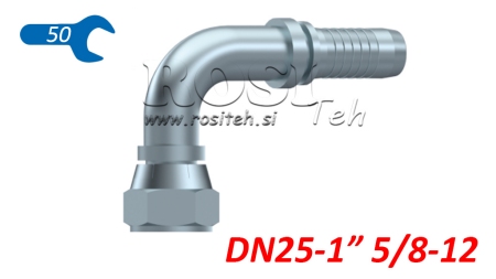 HYDRAULISCHER ANSCHLUSS DKJ JIC74° WEIBLICH KNIE 90° DN25-15/8-12