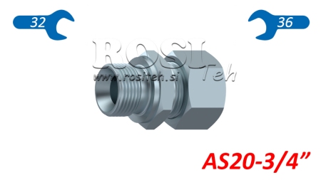 HYDRAULIKVERSCHRAUBUNG mit Mutter AS20-BSP3/4
