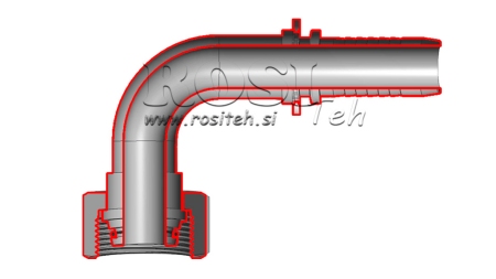 HYDRAULISCHER ANSCHLUSS DKOL 25 L WEIBLICH KNIE 90° DN25-M36 X 2