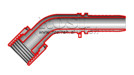 HYDRAULISCHER ANSCHLUSS DKORFS WEIBLICH KNIE 45° DN16-1"-14