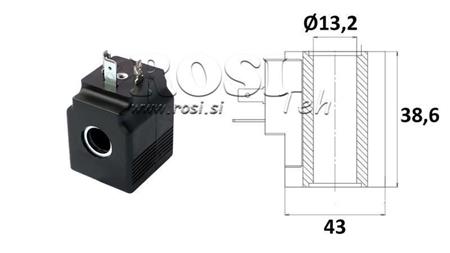 ELEKTROMAGNETISK SPOLE 12V DC - SAE08 - fi 13.2mm-38.6mm 22W IP65