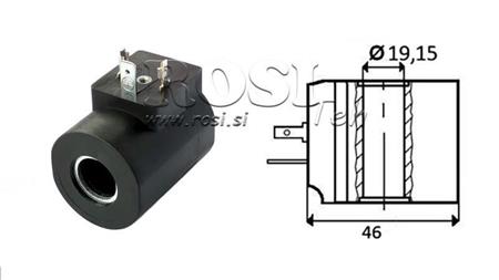 ELEKTROMAGNETISK SPOL 24V DC - M19-12DN - fi 19.15mm-56mm 33W