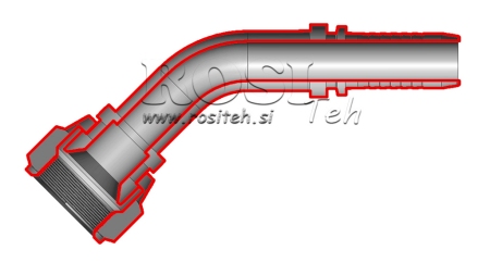 HYDRAULISCHER ANSCHLUSS DKJ JIC74° 45° WEIBLICH KNIE DN13-7/8"-14