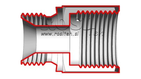 HYDRAULIKADAPTER MÄNNLICH-WEIBLICH 18 x 1,5 - VERLÄNGERT