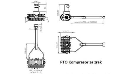 mål af traktor kompressor